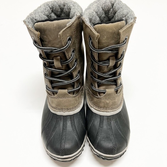 Sorel Womens Quarry Tan Waterproof Leather Slimpack II Lace Up Duck Boot Sz 6 - Picture 3 of 10